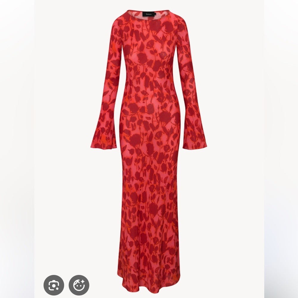 Realisation Par Red Floral Long Sleeve Dress